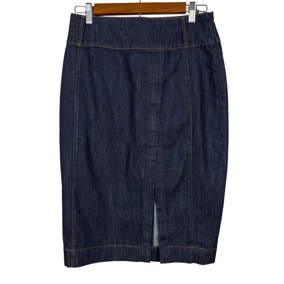 White House Black Market Dresses & Skirts - White House Black Market Denim Midi Pencil Skirt Women's Size 6 Dark Wash Pencil